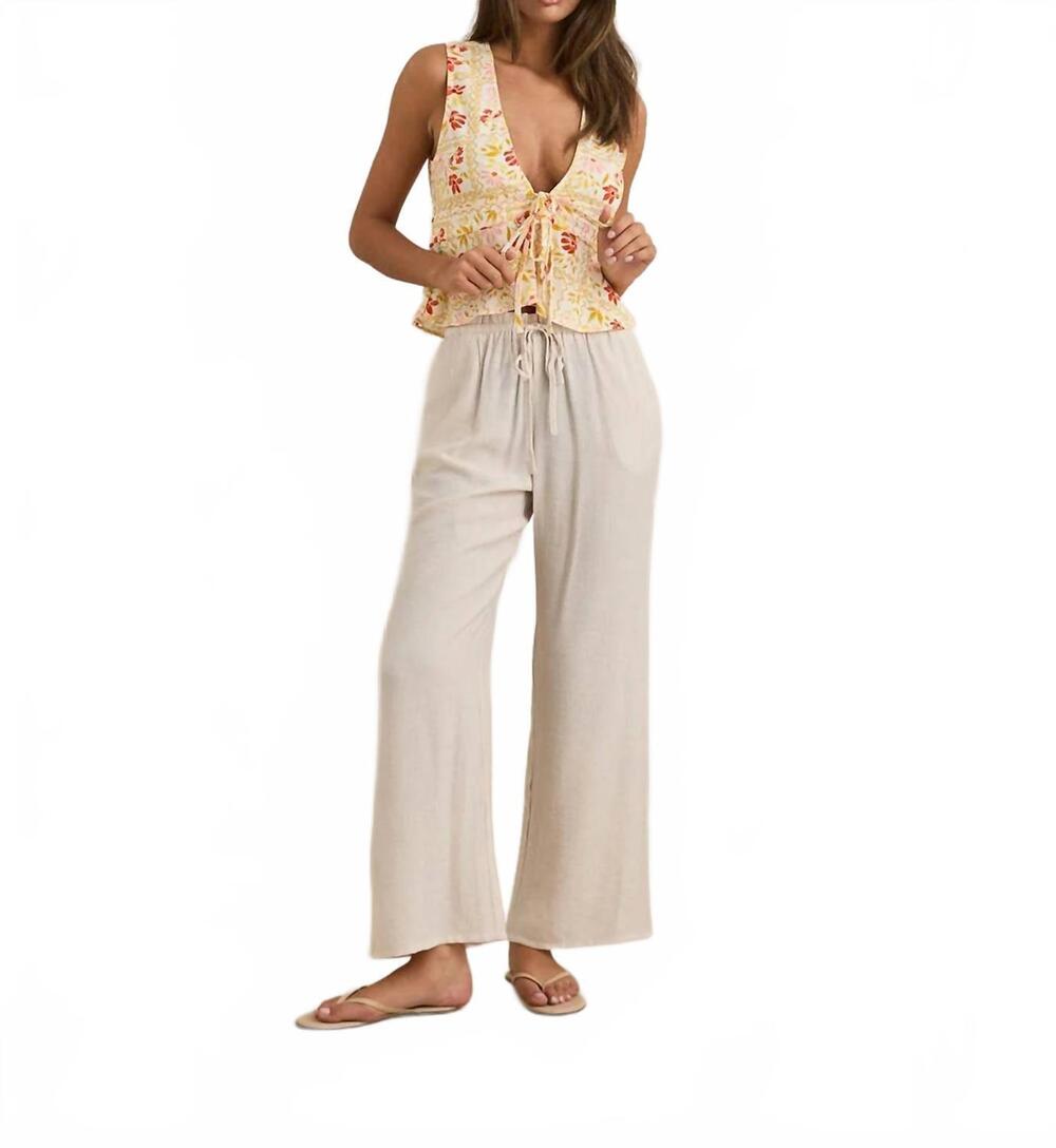 NEW RHYTHM. wildflower tie front top in white - Picture 2 of 4